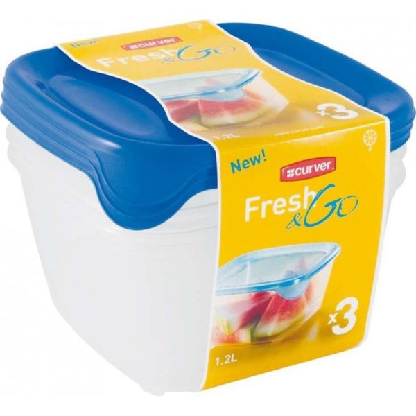 Kutija za hranu,set 3x1,2l fresh&go mod
