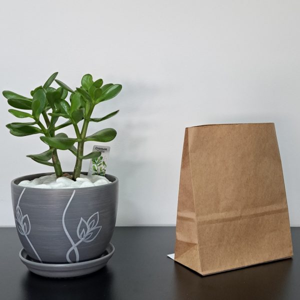 R6486 - Kesa bez ručke, braon (18 + 8 × 22 cm)