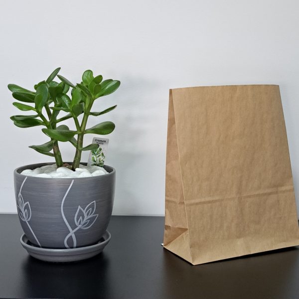 R6488 - Kesa bez ručke, braon (22 + 10 × 28 cm)