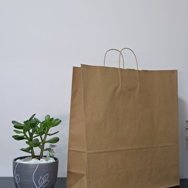 R6487 - Kesa sa upredenom ručkom, reciklirani papir (45 + 17 × 48 cm)