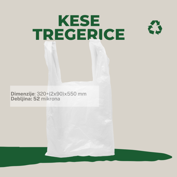 KESA TREGERICA 320+(2x90)x550 52my bijela LD - PE - REGENERAT - D2W - ADITIV - Image 1