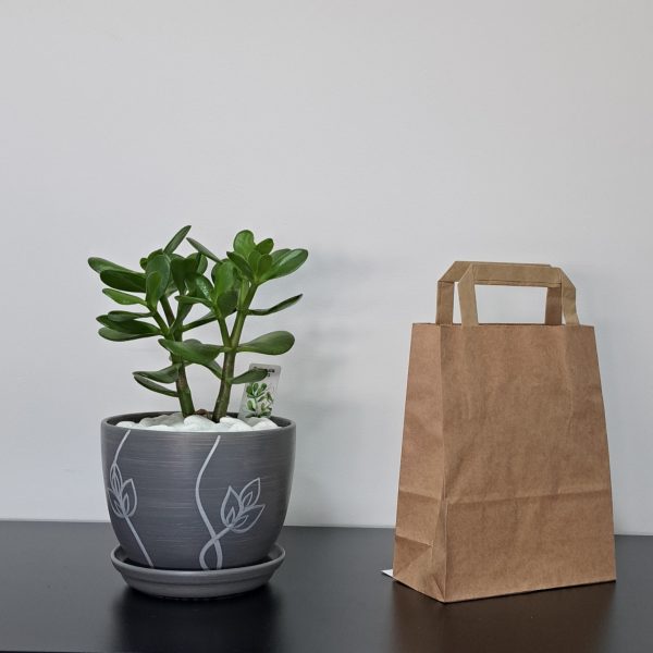 R6466 - Kesa sa unutrašnjom ručkom, reciklirani papir (18 + 8 × 22 cm)