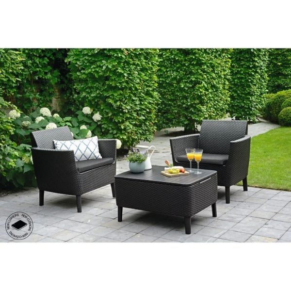 Salemo balcony set baštenska garnitura, siva( 2 fotelje i sto) - Image 5