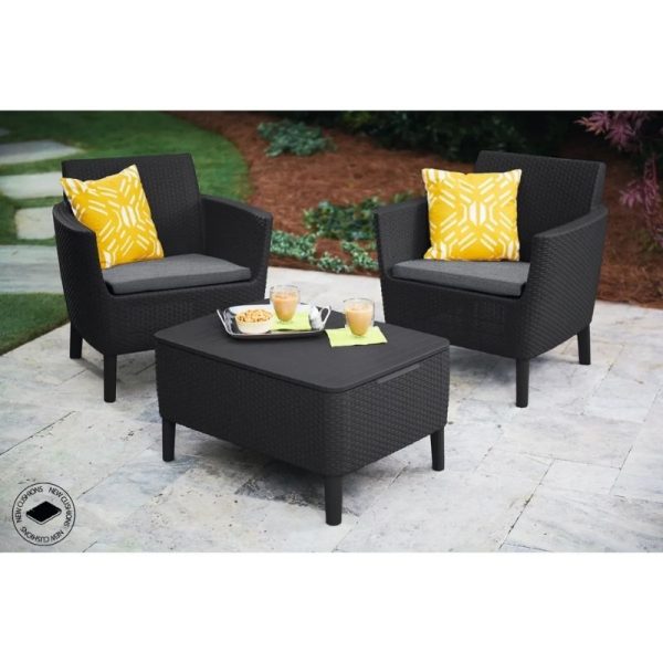 Salemo balcony set baštenska garnitura, siva( 2 fotelje i sto) - Image 6