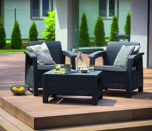 Corfu II Weekend baštenska garnitura siva (2 fotelje i sto) - Image 2