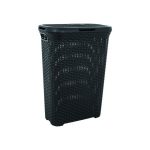 Koš za veš 40L - Ratan, tamno siva