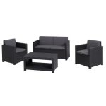 Monaco set baštenska garnitura sa box stolom, siva