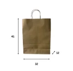 R6482 - Kesa sa upredenom ručkom, braon (32 + 12 × 41 cm) - Image 2