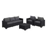 California baštenska garnitura braon trosjed, 2 fotelje i sto